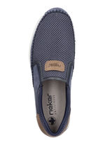 Rieker Slipper mit Fersen-Besatz BLAU-BRAUN